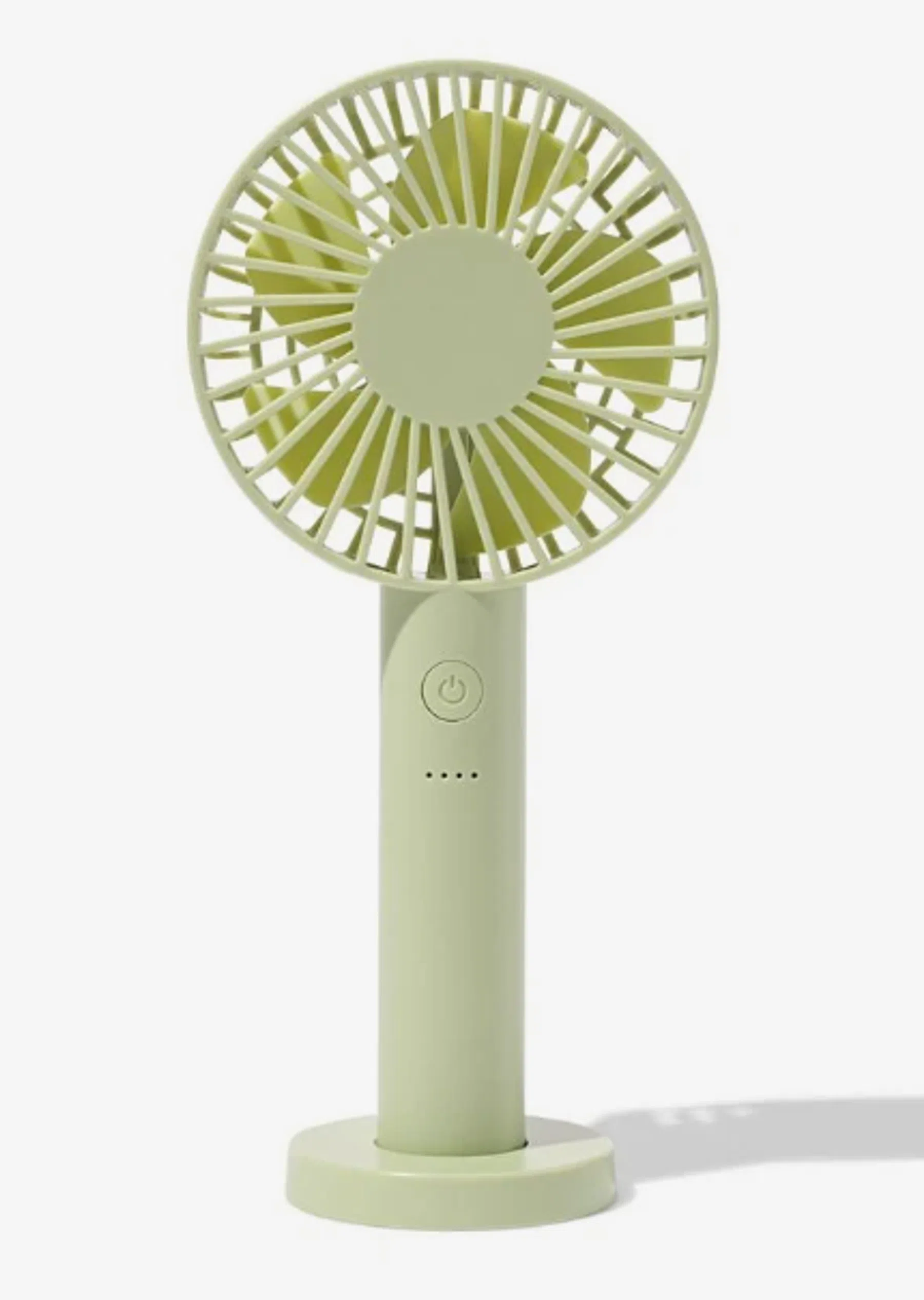 Handventilator met standaard in het groen
